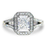 RADIANT CUT DIAMOND ENGAGEMENT RING WITH SPLIT SHANK - ALL RINGS