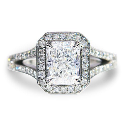 RADIANT CUT DIAMOND ENGAGEMENT RING WITH SPLIT SHANK - ALL RINGS