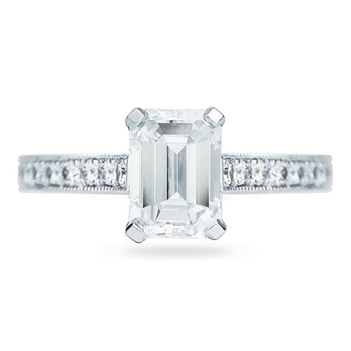 MADISON ENGAGEMENT RING WITH EMERALD CUT DIAMOND - ALL RINGS