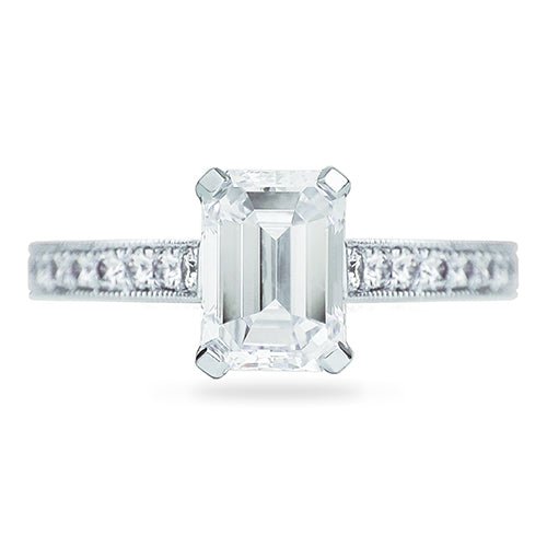 MADISON ENGAGEMENT RING WITH EMERALD CUT DIAMOND - ALL RINGS
