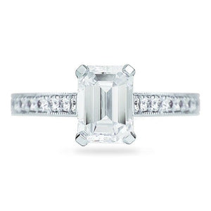 MADISON ENGAGEMENT RING WITH EMERALD CUT DIAMOND - ALL RINGS