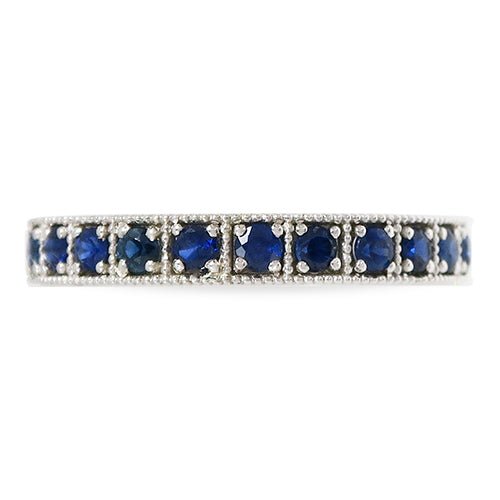 JUBILEE WEDDING RING IN WHITE GOLD WITH BLUE SAPPHIRES - ALL RINGS