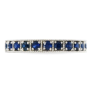 JUBILEE WEDDING RING IN WHITE GOLD WITH BLUE SAPPHIRES - ALL RINGS