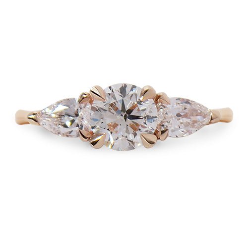 LAUREL 3-STONE DIAMOND RING IN ROSE GOLD - ANNIVERSARY & CELEBRATION RINGS