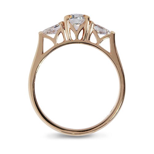 LAUREL 3-STONE DIAMOND RING IN ROSE GOLD - ANNIVERSARY & CELEBRATION RINGS