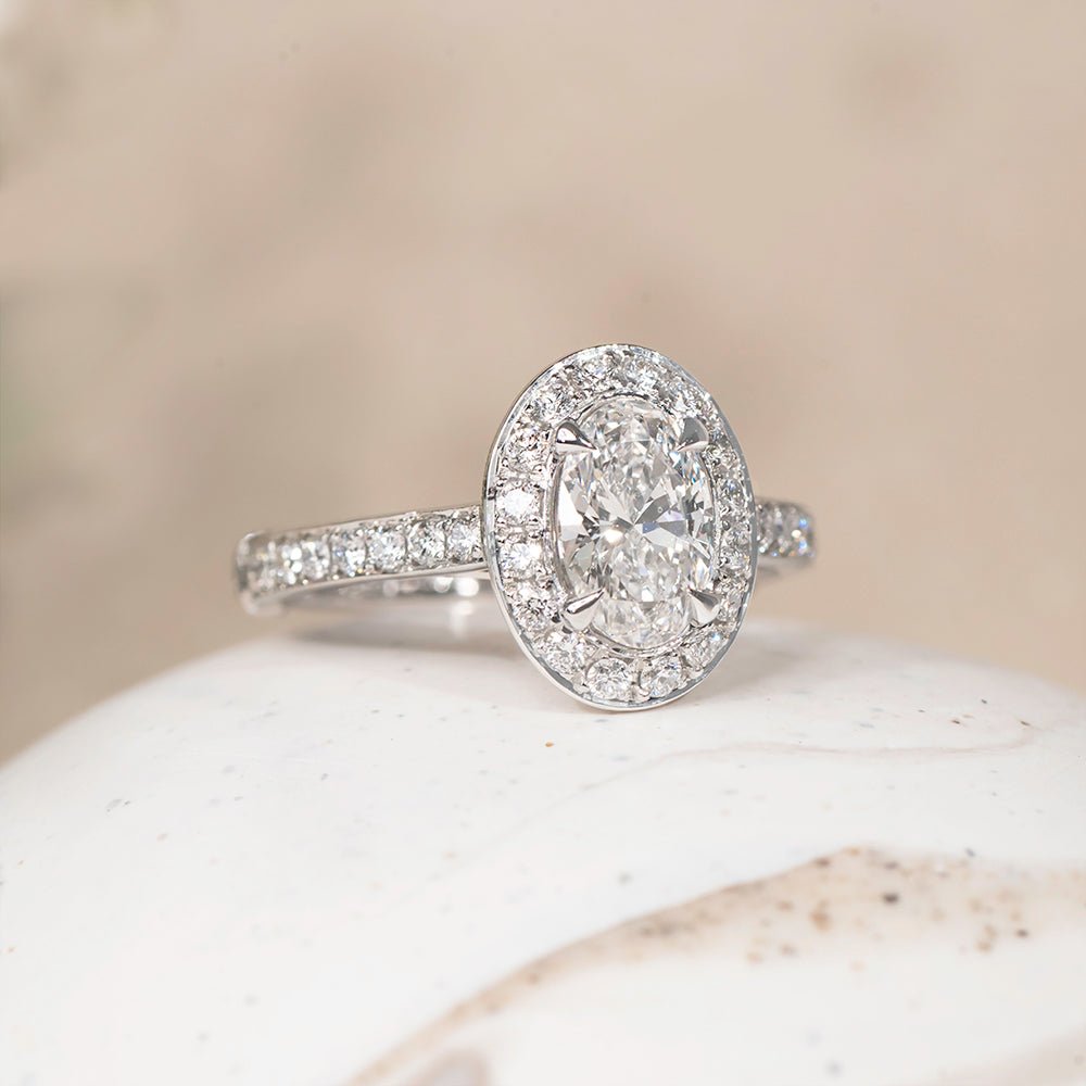 SOPHIA OVAL DIAMOND ENGAGEMENT RING IN PLATINUM -