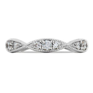 RIBBON WEDDING BAND IN WHITE GOLD WITH PAVÉ DIAMONDS - ANNIVERSARY & CELEBRATION RINGS