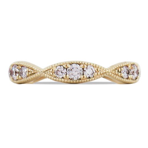 RIBBON RING IN 18 KARAT GOLD WITH PAVÉ DIAMONDS - ALL RINGS