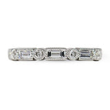 BAGUETTE & ROUND DIAMOND FULL ETERNITY BAND IN WHITE GOLD - ALL RINGS