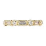 BAQUETTE AND ROUND FULL ETERNITY BAND IN YELLOW GOLD - ALL RINGS