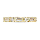 BAQUETTE AND ROUND FULL ETERNITY BAND IN YELLOW GOLD - ALL RINGS