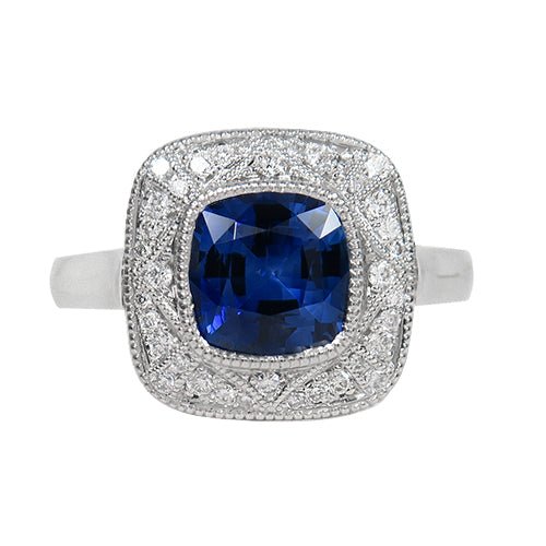 ANNIA RING WITH BLUE SAPPHIRE & DIAMONDS - ALL RINGS