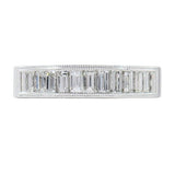 DECO WEDDING BAND IN WHITE GOLD WITH VERTICAL BAGUETTE DIAMONDS - ANNIVERSARY & CELEBRATION RINGS