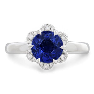 SYDNEY RING IN WHITE GOLD WITH BLUE SAPPHIRE - ANNIVERSARY & CELEBRATION RINGS