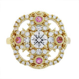 PINK SAPPHIRE AND DIAMOND RING -