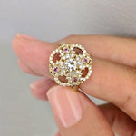 PINK SAPPHIRE AND DIAMOND RING -