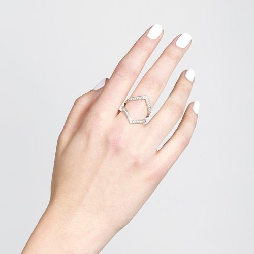 CHEVRON DIAMOND RING IN WHITE GOLD - ALL RINGS