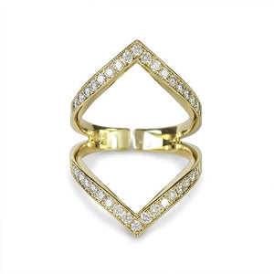 CHEVRON DIAMOND RING IN YELLOW GOLD -