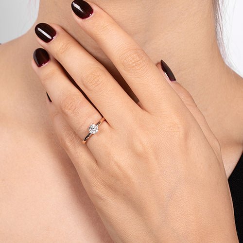 Half Carat Diamond Engagement Ring 14K White Gold Diamond Ring Flower Engagement  Ring Choose Your 0.5CT Diamond - Camellia Jewelry