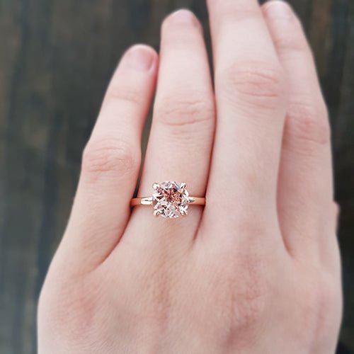 BELLA MORGANITE ENGAGEMENT RING IN ROSE GOLD - ALL RINGS