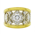 TWO-TONE GOLD AND DIAMOND RING -