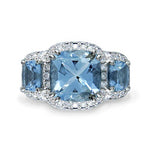 TRIOMPHE TRIPLE AQUAMARINE RING -