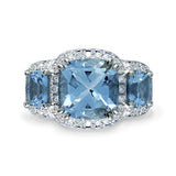 TRIOMPHE TRIPLE AQUAMARINE RING -
