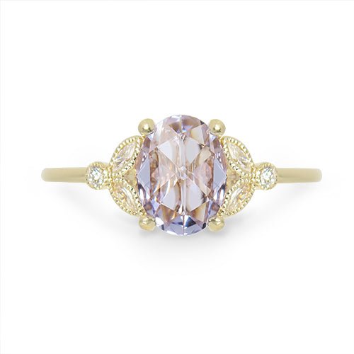 BEA RING WITH ROSE CUT PURPLE SAPPHIRE AND DIAMONDS - ALL RINGS