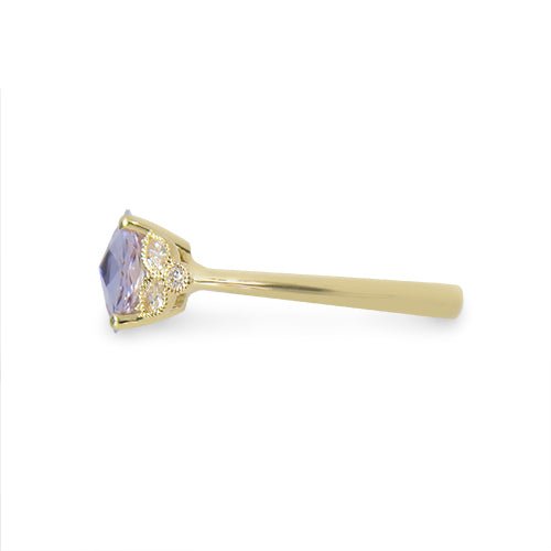 BEA RING WITH ROSE CUT PURPLE SAPPHIRE AND DIAMONDS - ALL RINGS