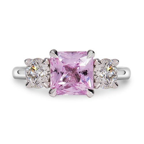 MIA RING WITH RADIANT PINK SAPPHIRE & DIAMONDS - rings
