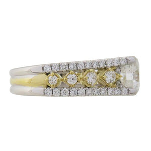 CUSTOM DIAMOND RING IN YELLOW & WHITE GOLD -