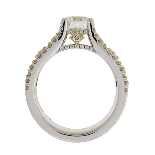 CUSTOM DIAMOND RING IN YELLOW & WHITE GOLD -