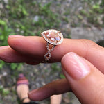 PEAR SHAPED MORGANITE IN ROSE GOLD RING - CUSTOM ENGAGEMENT RINGS