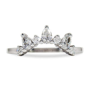 CROWN DIAMOND RING IN WHITE GOLD - ALL RINGS