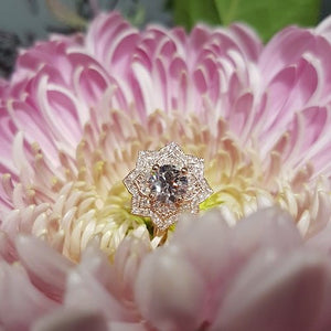 LOTUS RING WITH DIAMONDS IN ROSE GOLD - ALL ENGAGEMENT RINGS