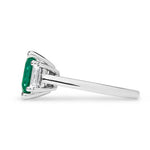 EMERALD & DIAMOND RING IN PLATINUM - ALL RINGS
