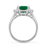 EMERALD & DIAMOND RING IN PLATINUM - ALL RINGS