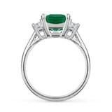 EMERALD & DIAMOND RING IN PLATINUM - ALL RINGS