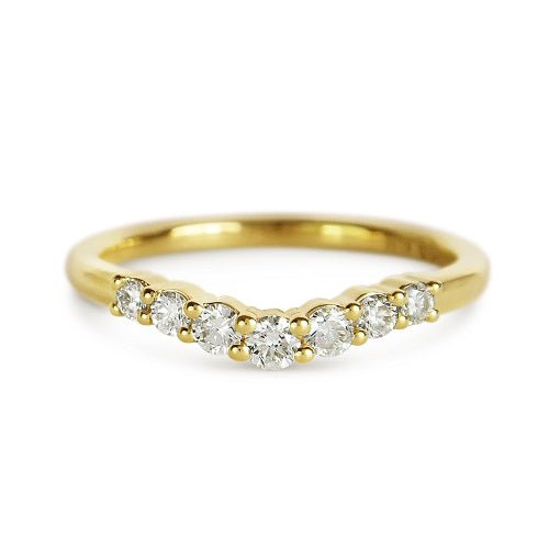 SEVEN DIAMOND FITTED BAND IN 14 KARAT YELLOW GOLD - ALL RINGS