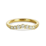 SEVEN DIAMOND FITTED BAND IN 14 KARAT YELLOW GOLD - ALL RINGS