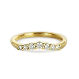 SEVEN DIAMOND FITTED BAND IN 14 KARAT YELLOW GOLD - ALL RINGS