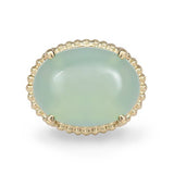 TESSA STYLE COCKTAIL RING WITH HORIZONTAL OVAL CHALCEDONY - ALL RINGS