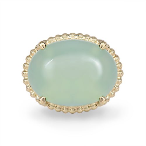 TESSA STYLE COCKTAIL RING WITH HORIZONTAL OVAL CHALCEDONY - ALL RINGS