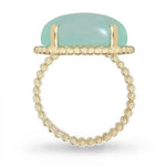 TESSA STYLE COCKTAIL RING WITH HORIZONTAL OVAL CHALCEDONY - ALL RINGS