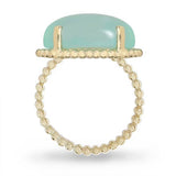 TESSA STYLE COCKTAIL RING WITH HORIZONTAL OVAL CHALCEDONY - ALL RINGS
