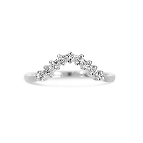 CURVED NINE DIAMOND BAND IN WHITE GOLD - ALL RINGS