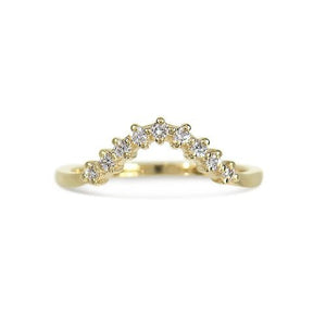 CURVED NINE DIAMOND BAND IN YELLOW GOLD - ALL RINGS