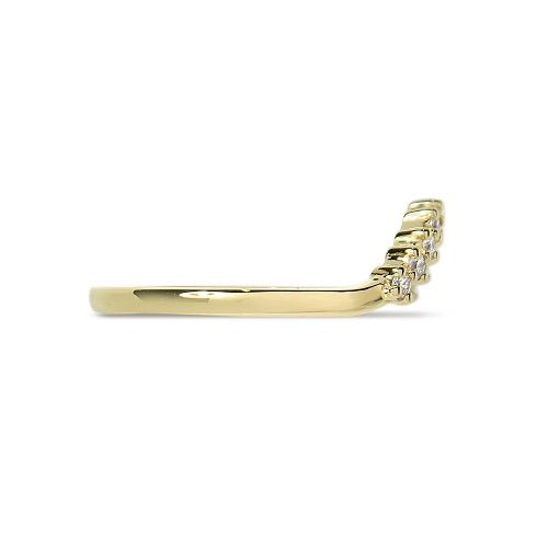 CURVED NINE DIAMOND BAND IN YELLOW GOLD - ALL RINGS