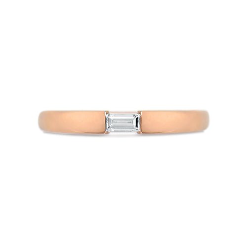 SINGLE BAGUETTE DIAMOND RING IN ROSE GOLD - ALL RINGS