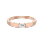 SINGLE BAGUETTE DIAMOND RING IN ROSE GOLD - ALL RINGS